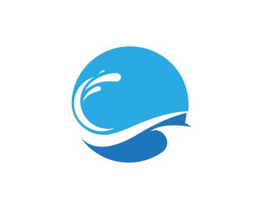 Deniz veya okyanus dalgaları, mavi su, sıçrama ve fırtına, vektör çizimi