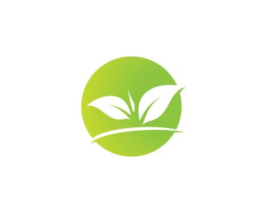 Yeşil yapraklı ekoloji doğa element ikonu logoları