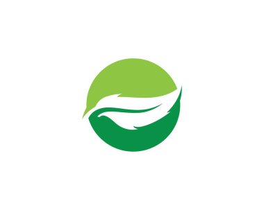 Yeşil yapraklı ekoloji doğa element ikonu logoları