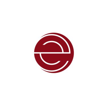 E harfi logo tasarım şablonu