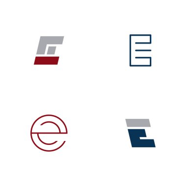 E harfi logo tasarım şablonu