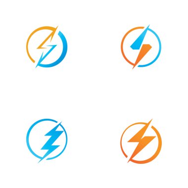 Şimşek, Flash logo şablon vektör simgesini ayarla 