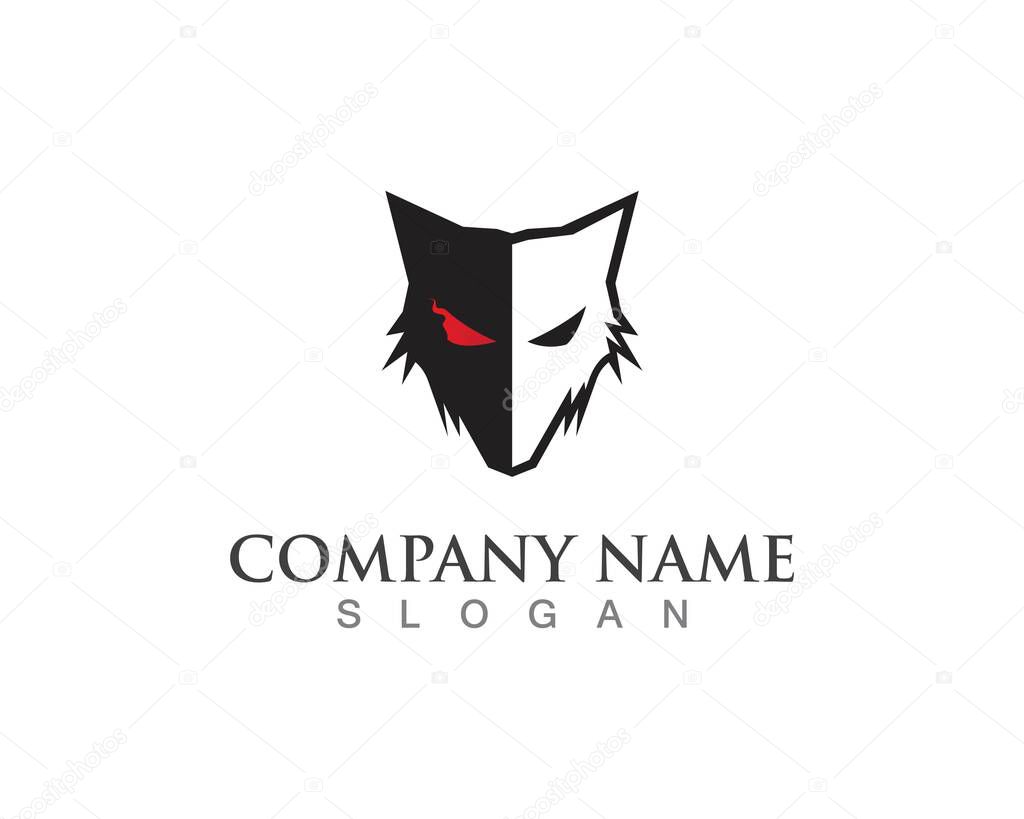 Wolf head vector icon design