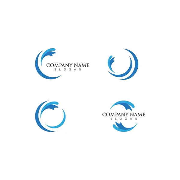 Su Dalgası Simgesi Logo Şablonu