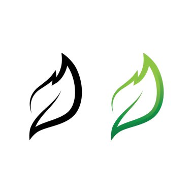 Ekoloji ikonu yeşil yaprak vektör illüstrasyon tasarımı