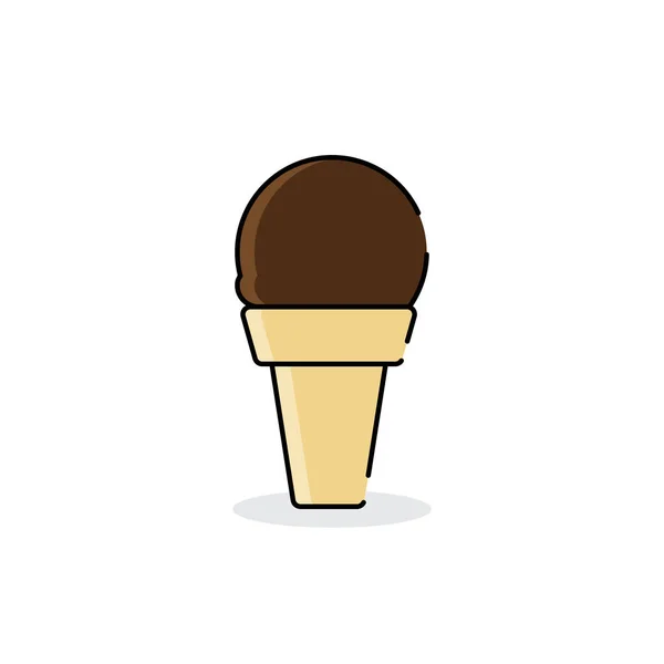 Минималистская Векторная Иллюстрация Мороженого — стоковый вектор