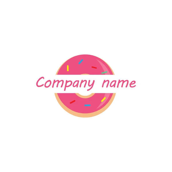 Vector Donut Logo Template Sweet Tasty Donut Dessert Sign Illustration — Stock Vector