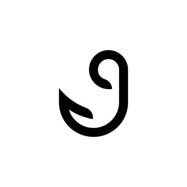 balıkçı kancası logosu tasarım şablonu