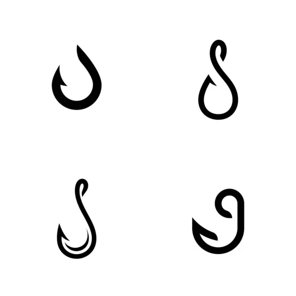 Fishing Hook Logo Design Concept Template — Stock Vector