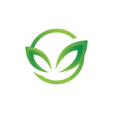 Yeşil yapraklı logo tasarımı modern yaprak logo vektörü