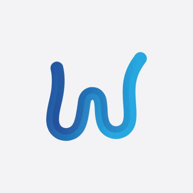 W Harfi Logo Şablonu Tasarımı 