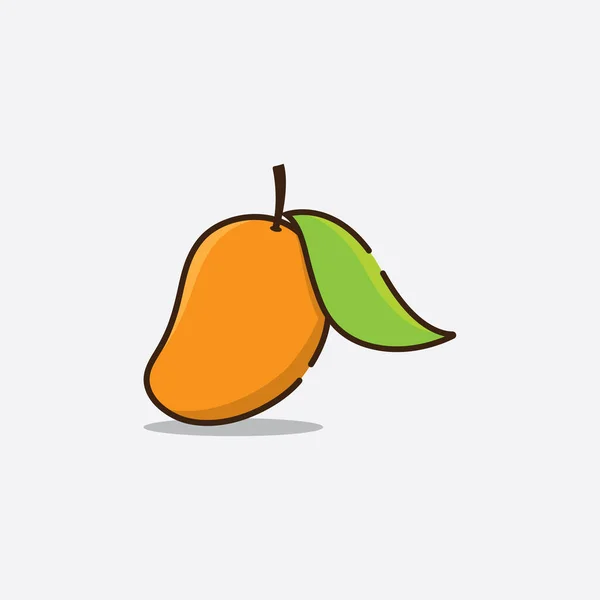 Mango Fresco Frutta Vettore Illustrazione Logo Icona — Vettoriale Stock