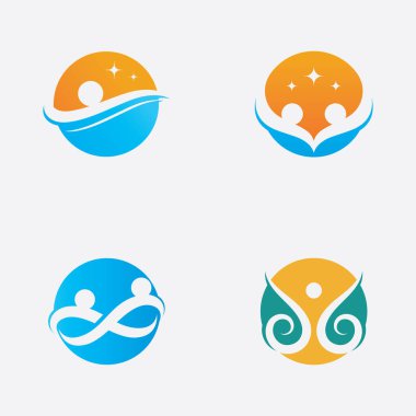Topluluk ağı ve Sosyal Sağlık Logosu tasarım şablonu