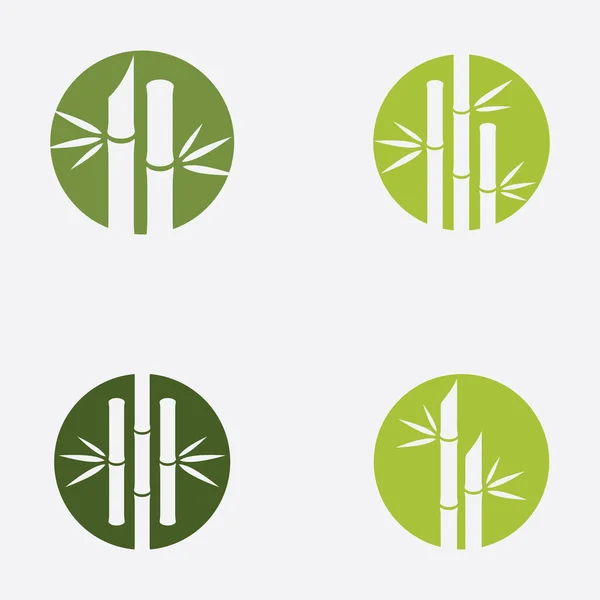 Groene Bamboe Logo Vector Illustratie Ontwerp — Stockvector