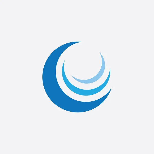 Wektor Logo Błękitnej Fali Woda Fala Ilustracja Szablon Projekt — Wektor stockowy