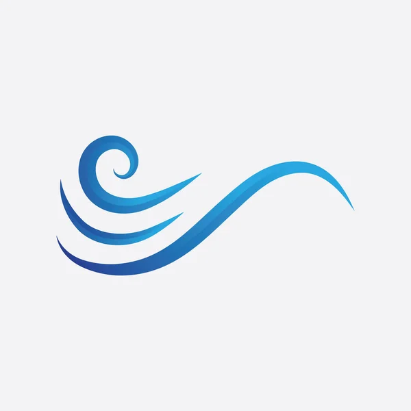 Logo Vettoriale Blue Wave Acqua Onda Illustrazione Modello Progettazione — Vettoriale Stock