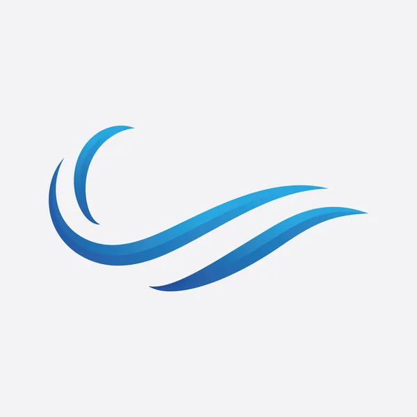 Logo Vettoriale Blue Wave Acqua Onda Illustrazione Modello Progettazione — Vettoriale Stock