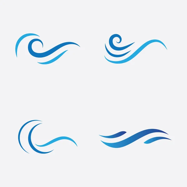 Blue Wave Logo Vektor Wasser Welle Illustration Vorlage Design — Stockvektor