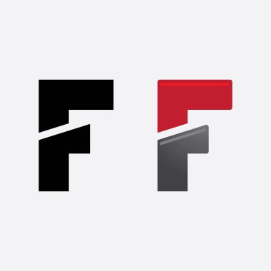 F harfi logo tasarım şablonu 