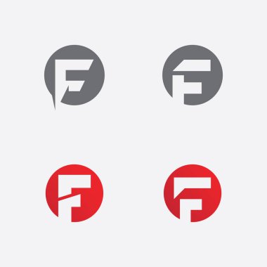 F harfi logo tasarım şablonu 