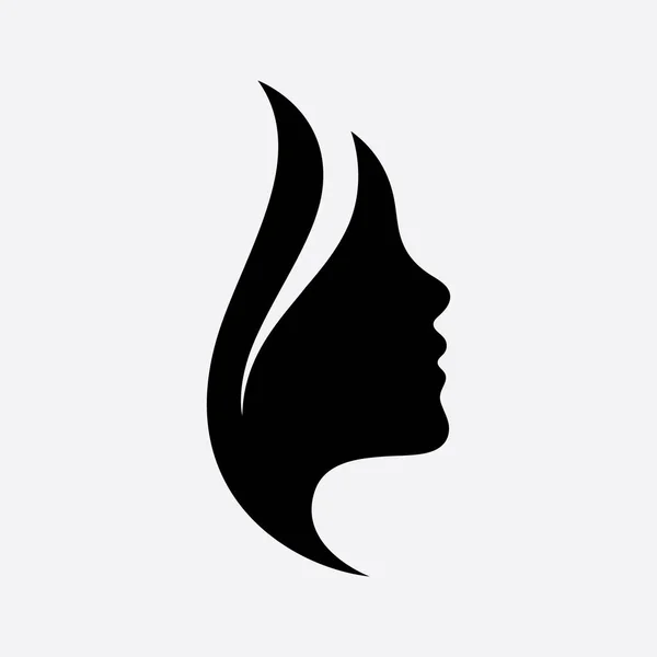 Włosy Kobieta Twarz Logo Symbole — Wektor stockowy