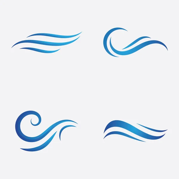 Wasserwellen Symbol Und Symbol Logo Vektor — Stockvektor