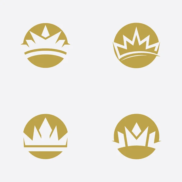 Set Krone Konzept Logo Design Vorlage — Stockvektor