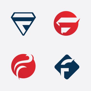F harfi Logo şablon vektör baş harfleri işareti