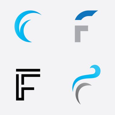 F harfi Logo şablon vektör baş harfleri işareti