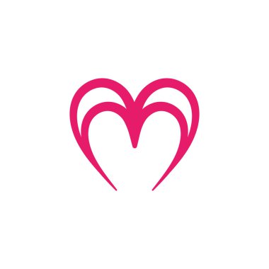 Aşk kalp logosu ve sembol vektörü