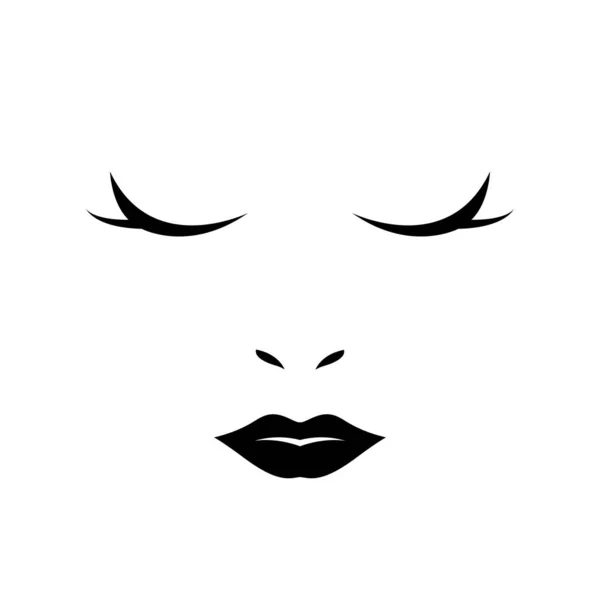 Hår Kvinna Och Ansikte Logotyp Och Symboler — Stock vektor