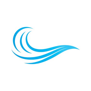 Su dalgası logo tasarım vektör şablonu