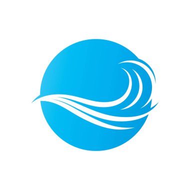 Su dalgası logo tasarım vektör şablonu