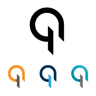 Q harfi logo tasarım şablonu