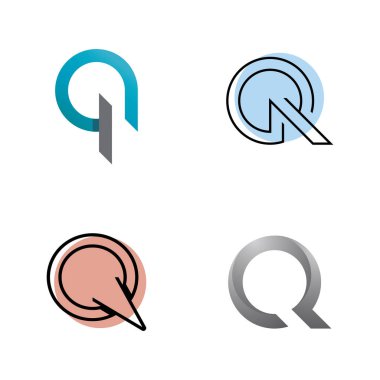 Q harfi logo tasarım şablonu