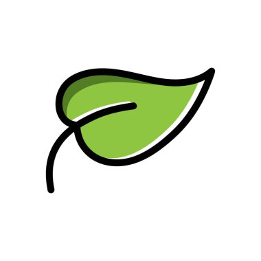 Yeşil yaprak ekologi vektör simgesi logosu