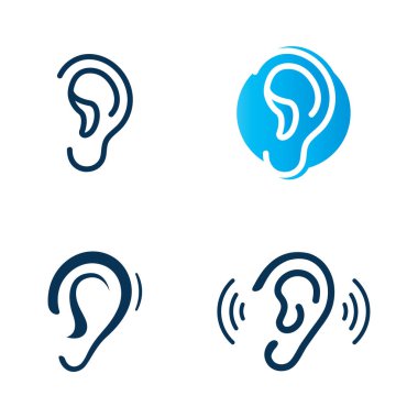 Kulak Logosu Şablon vektör simgesi