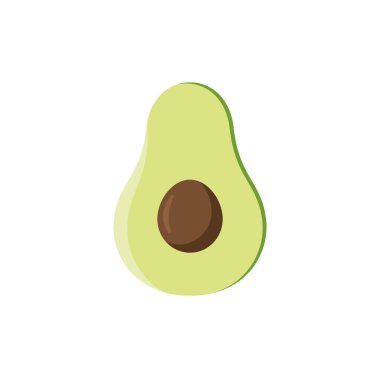 Avokado meyve logosu şablonu, sağlıklı gıda sembolleri.