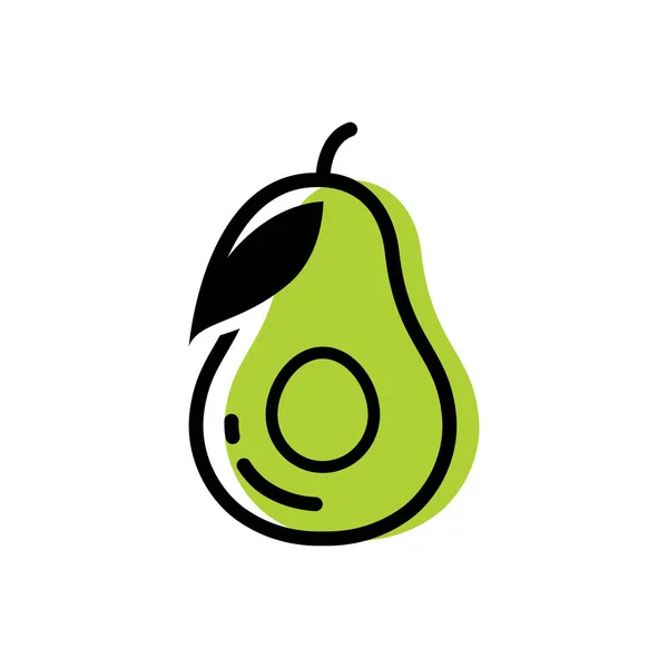 Modelo Logotipo Fruta Abacate Símbolos Alimentares Saudáveis — Vetor de Stock