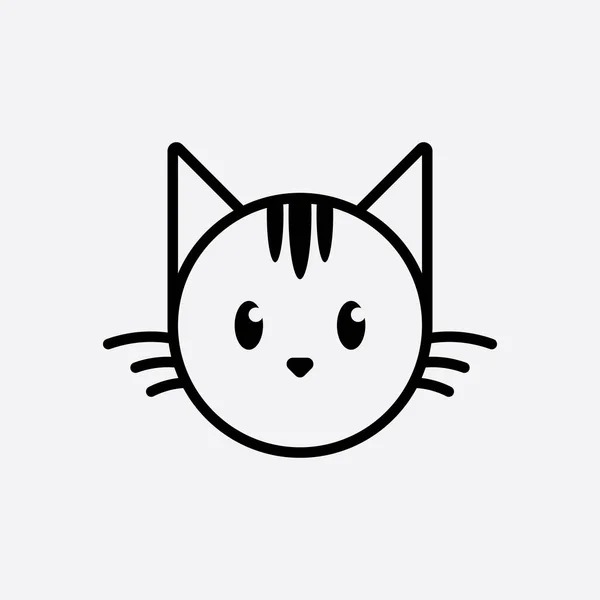 Cute Cat Head Cartoon Logo Cat Head Good Cat Care — Stock Vector
