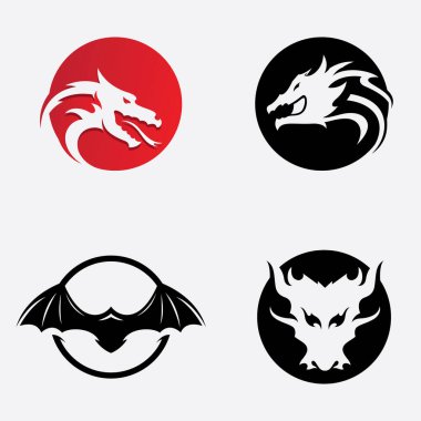 Ejder kafası logo vektör simgesi 