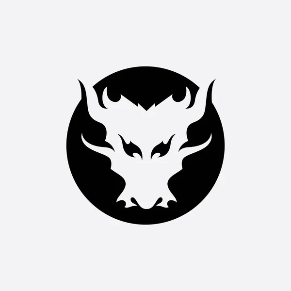 Dragon Tête Logo Vecteur Icône — Image vectorielle