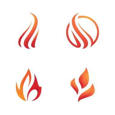 Alev logosu taşıyıcı şablonu. ateş logosu tasarımı grafiği
