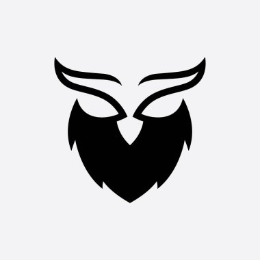 Baykuş başlı vektör logo şablonu