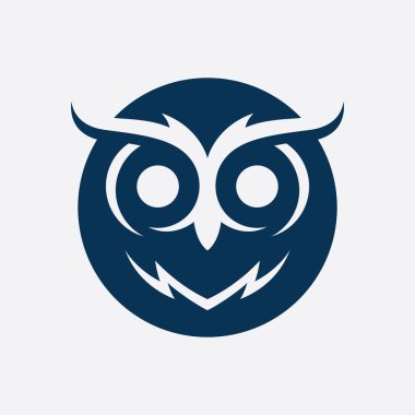 Baykuş başlı vektör logo şablonu