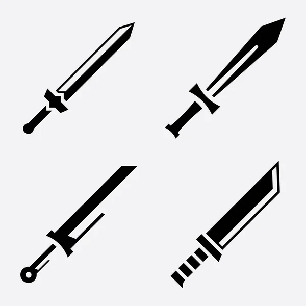 Espadas Cruzadas Vector Icono Ilustración — Archivo Imágenes Vectoriales