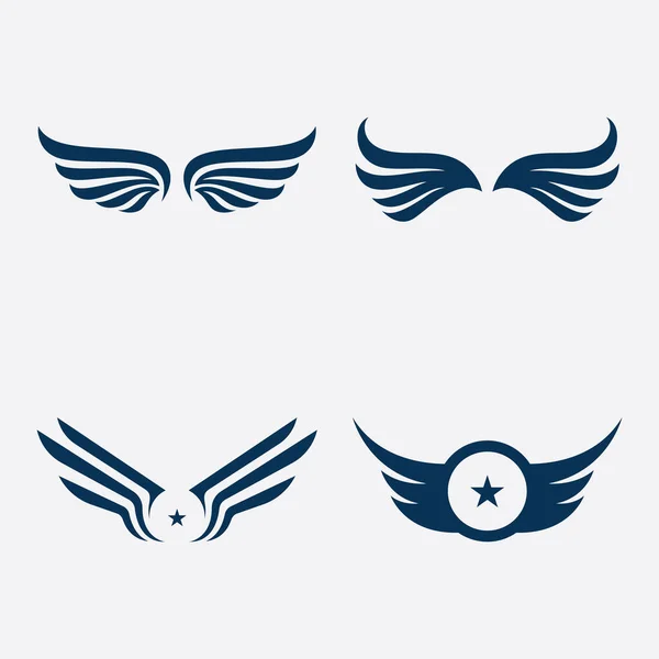 Vleugel Logo Sjabloon Vector Pictogram Ontwerp — Stockvector