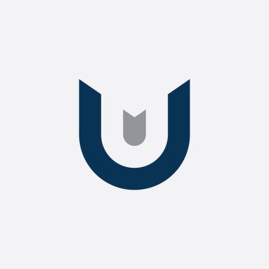 Şirket için U harfi logo alfabe tasarımı simgesi 