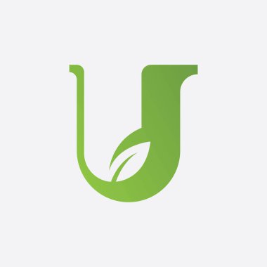 Şirket için U harfi logo alfabe tasarımı simgesi 