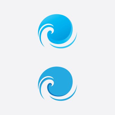 Su Dalgası Simgesi Logo Şablonu